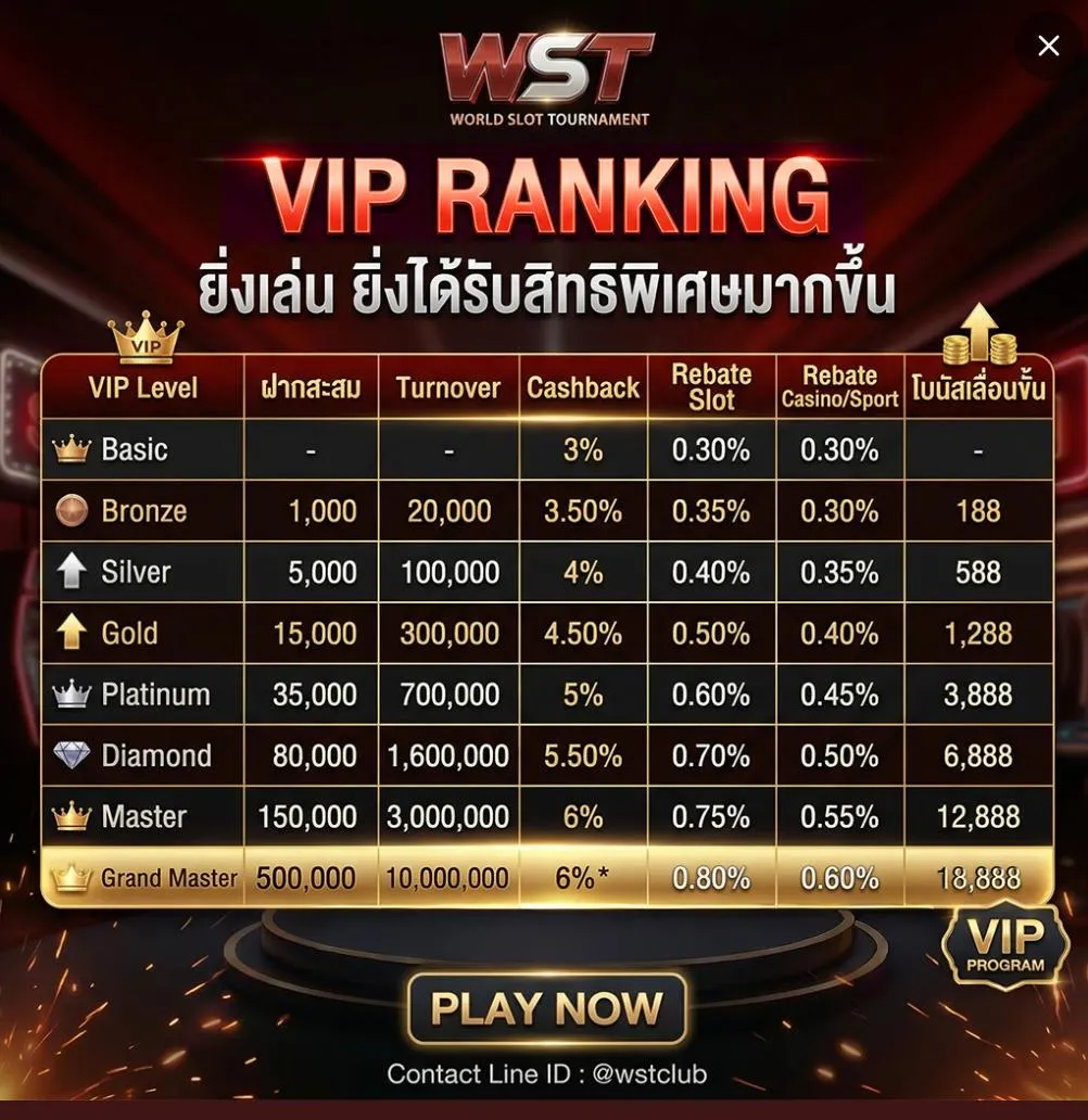 VIP Ranking สิทธิพิเศษทุกระดับ