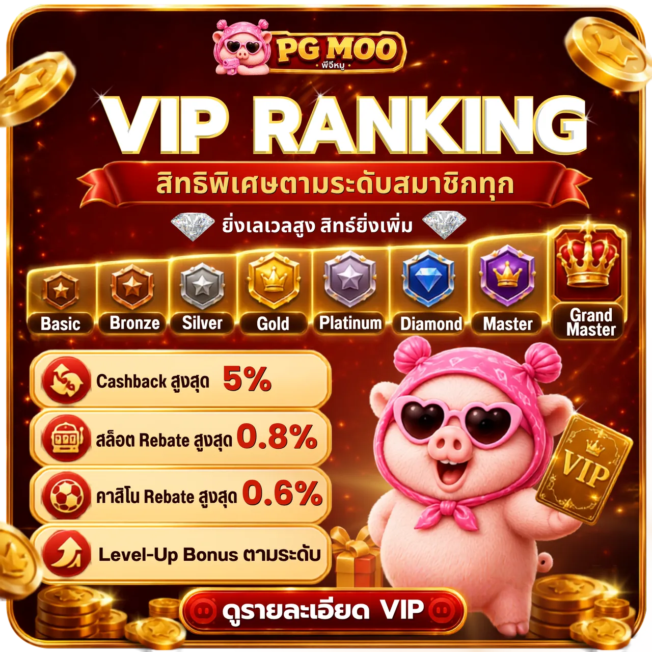VIP Ranking สิทธิพิเศษทุกระดับ