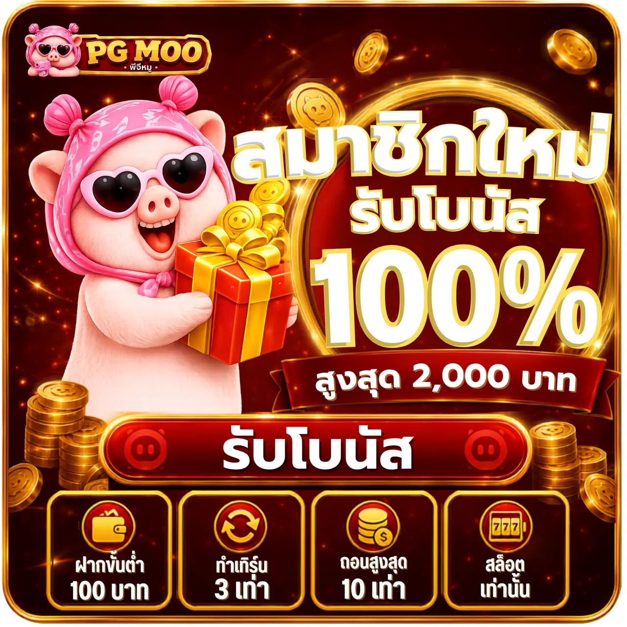 สมัครสมาชิกใหม่รับ 100%